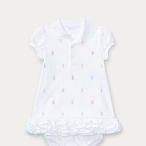 Baby Ralph Lauren White Polo with Pink & blue Accents